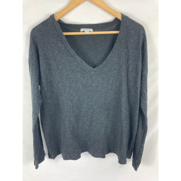 James Perse Sweaters - Standard James Perse V Neck Dark Grey Sweater Size 4 / XL